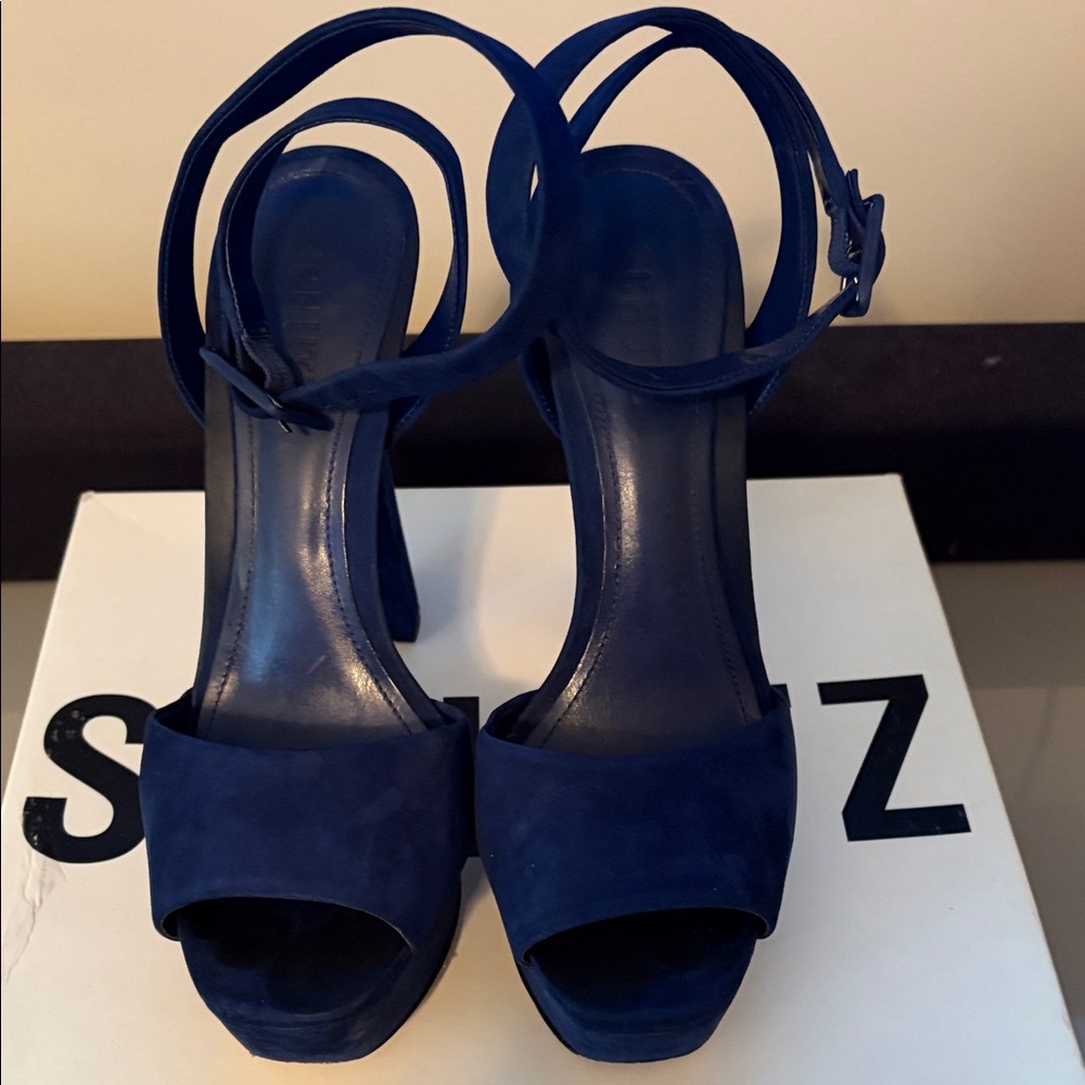 SCHUTZ Navy Blue Strappy Heels